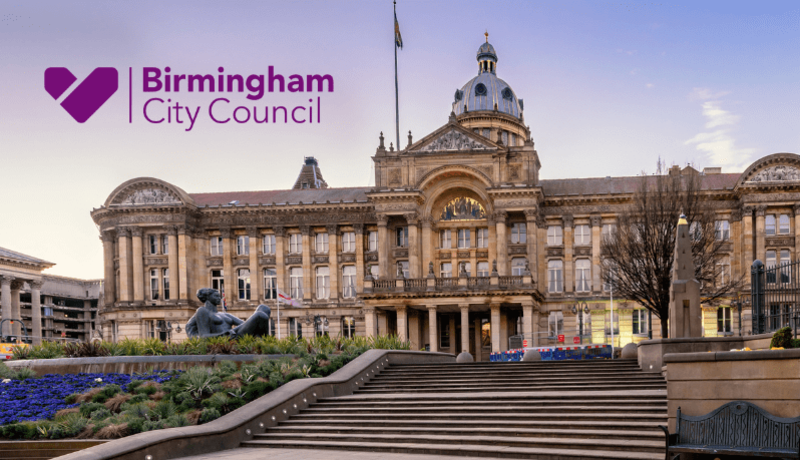 Birmingham City Council building and logo