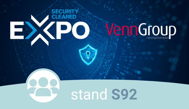 Graphic for security and defence conference with stand info