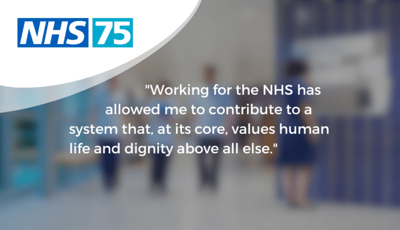Quote celebrating the 75th birthday of the NHS