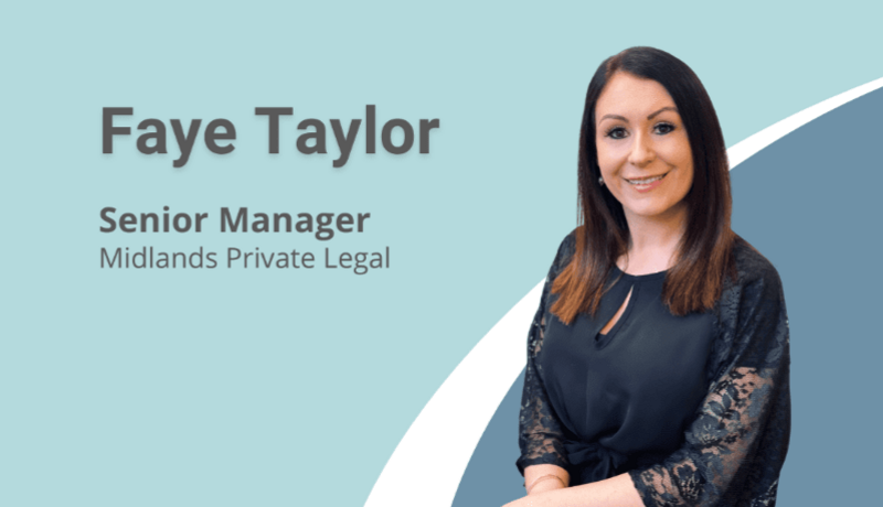 female senior recruitment manager in front of graphic with job title